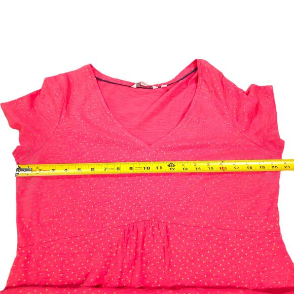 Boden Gold Metallic Polka Dot Short Sleeve Dress Women Size 12R Peplum Tiered - Picture 6 of 9